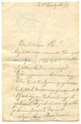 Haralyi Fejér család üdvözletei a Jancsó családnak, 1888, 1891.